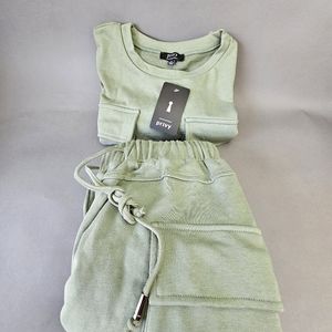 Privy Sweatsuit Crop Top Set